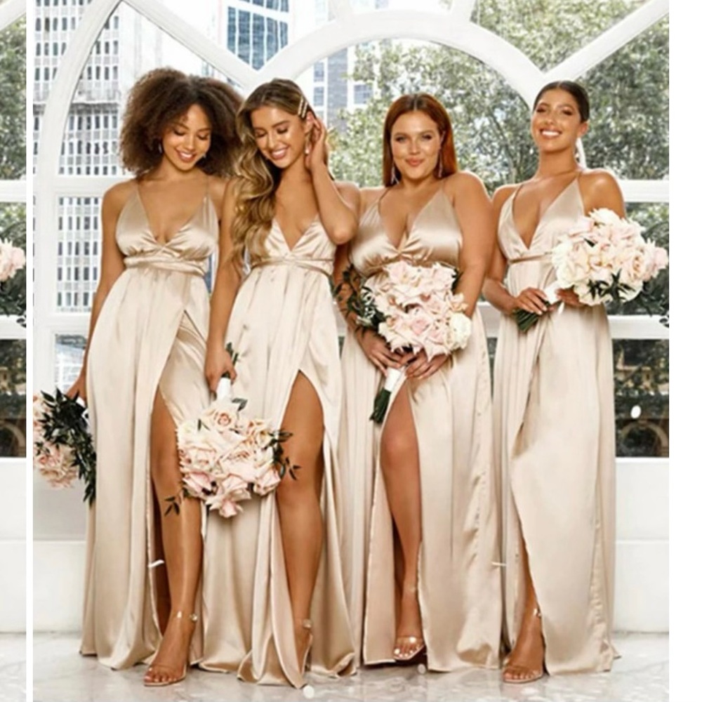 Brand new Champagne long dress!
